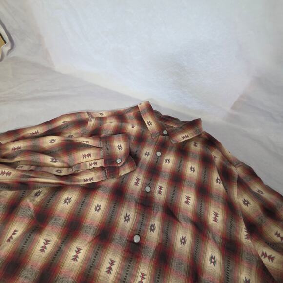 ASOS Flannel Southwestern Print Pearl Snap Button Up Size Men's M - Picture 9 of 13
